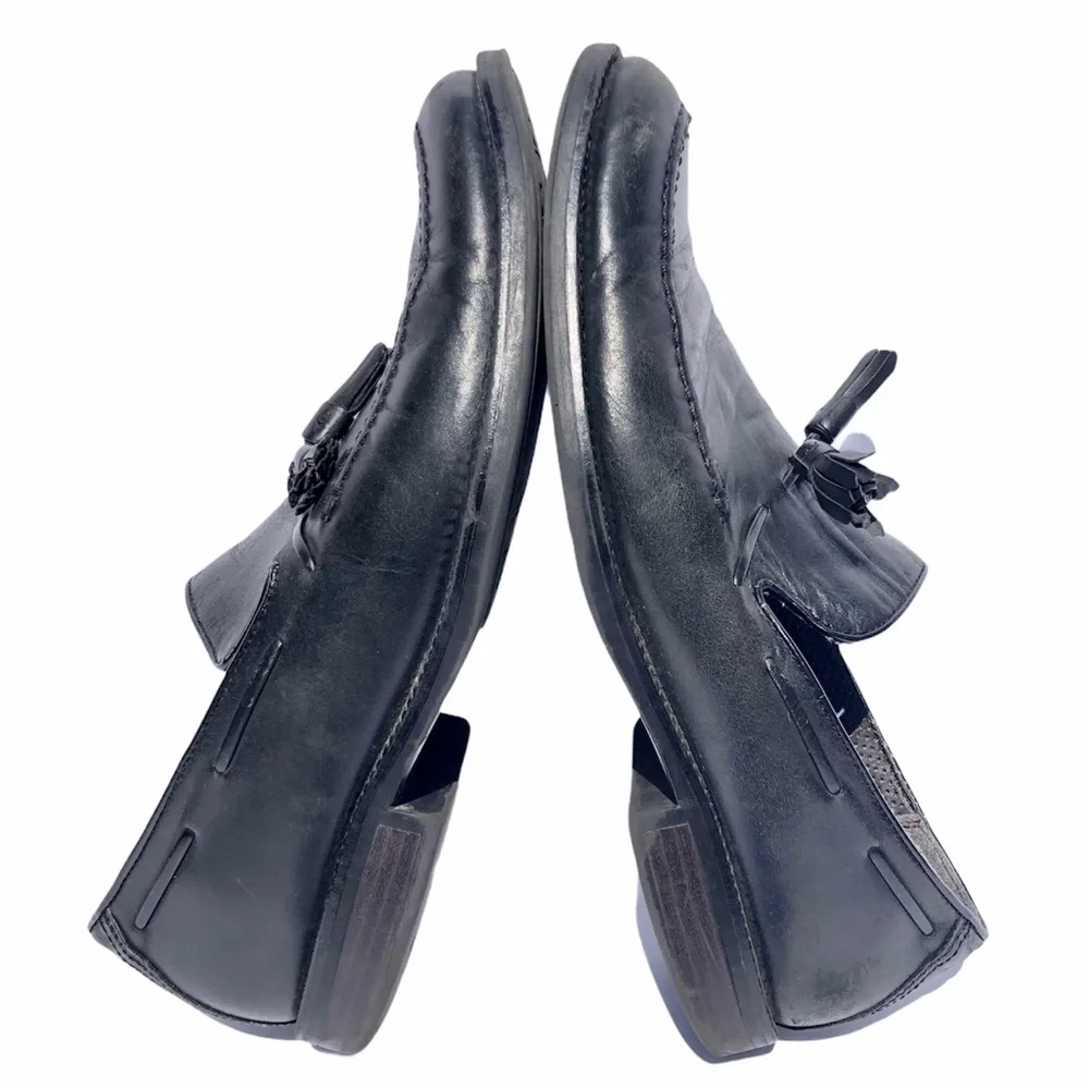 DOCKERS Men’s Black Leather Slip-On Tassel Loafers SZ-9.5M